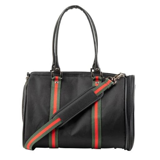 Petote Airline Dog Carrier JL Duffel Black Stripe