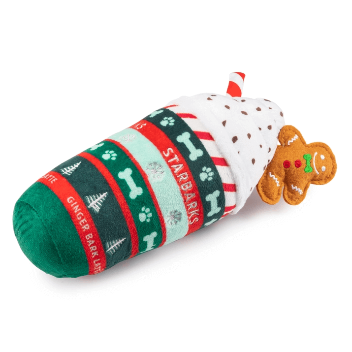 Starbarks Ginger Bark Latte Squeaky Plush Dog Toy
