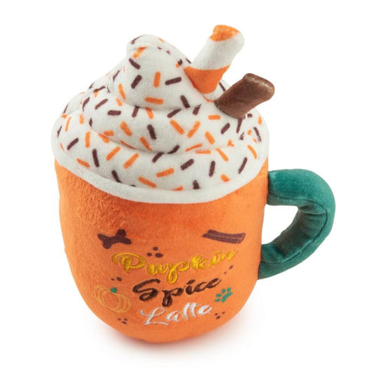 Pupkin Spice Latte Mug Squeaky Plush Dog Toy