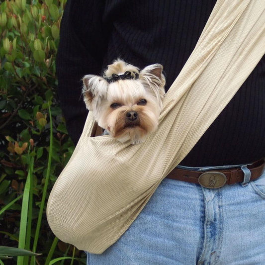 Mesh Sling Carrier for Small Dogs - Lightweight, Breathable, & Washable