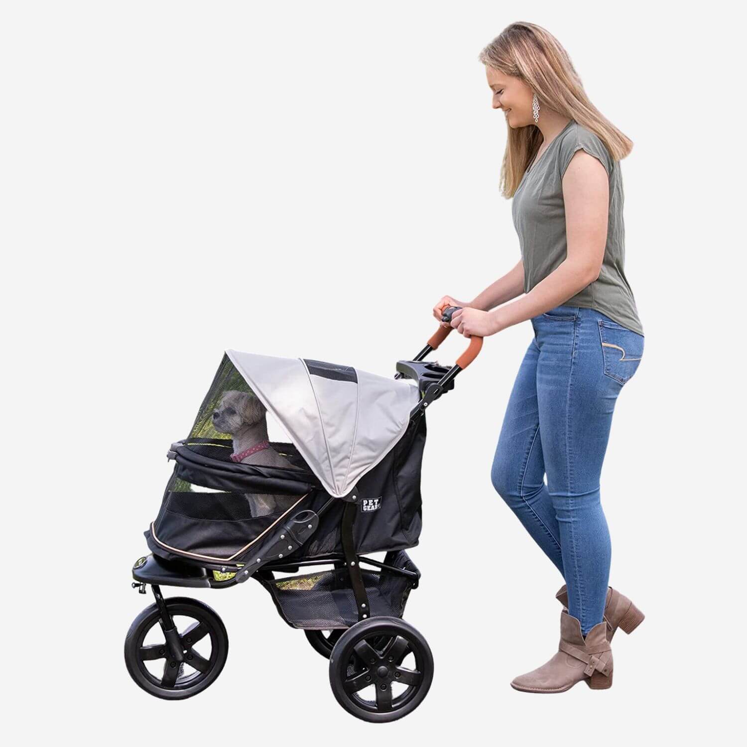 pet gear at3 Pet Gear Summit Gray AT3 No-Zip Pet Stroller