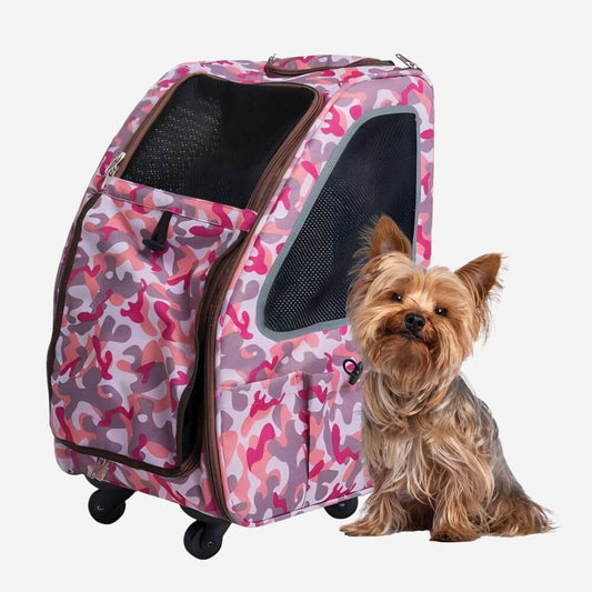 Petique 5-in-1 Airline Approved Dog Carrier with Wheels for In Cabin