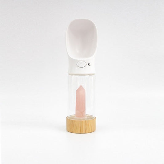 Urban Oasis Crystal Infused Pet Water Bottle - Rose Quartz