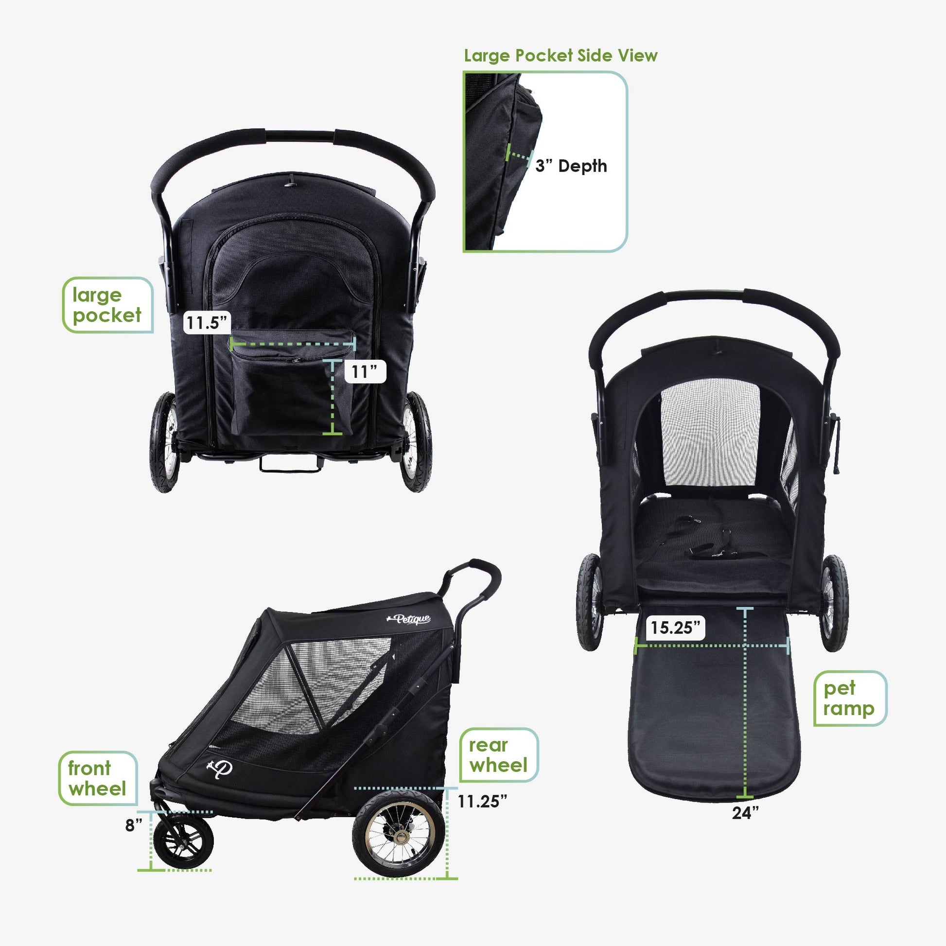 Petique Apollo Pet Stroller for Large Dogs Free Shipping USA