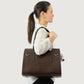 The Classic Small Dog Carrier Bag Genuine Leather with Cross-Body Strap and Shoulder Straps