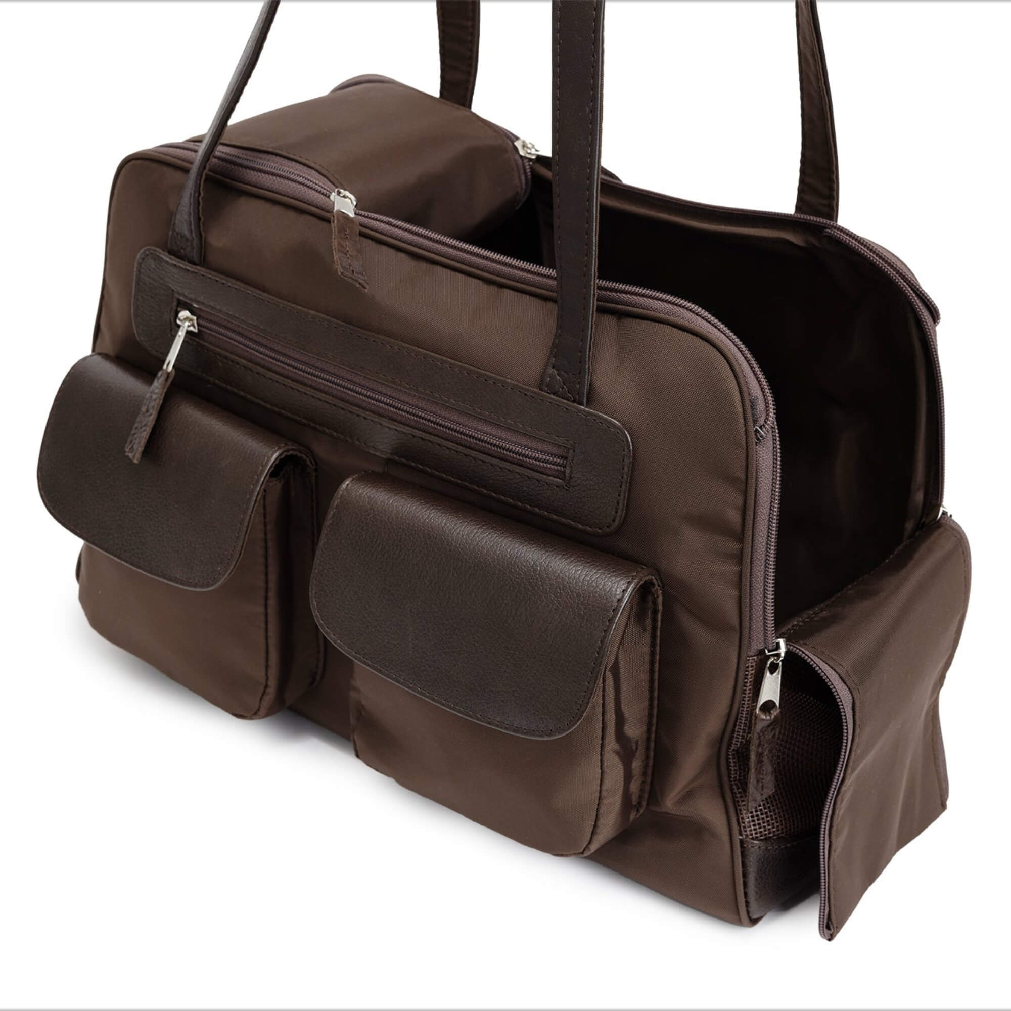 Canine Styles Dog Carrier Airline Approved Nylon Bag Leather Trim ...