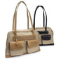 Canine Styles Cargo Dog Carrier Leather Trim Beige Nylon