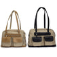 Canine Styles Cargo Dog Carrier Leather Trim Beige Nylon