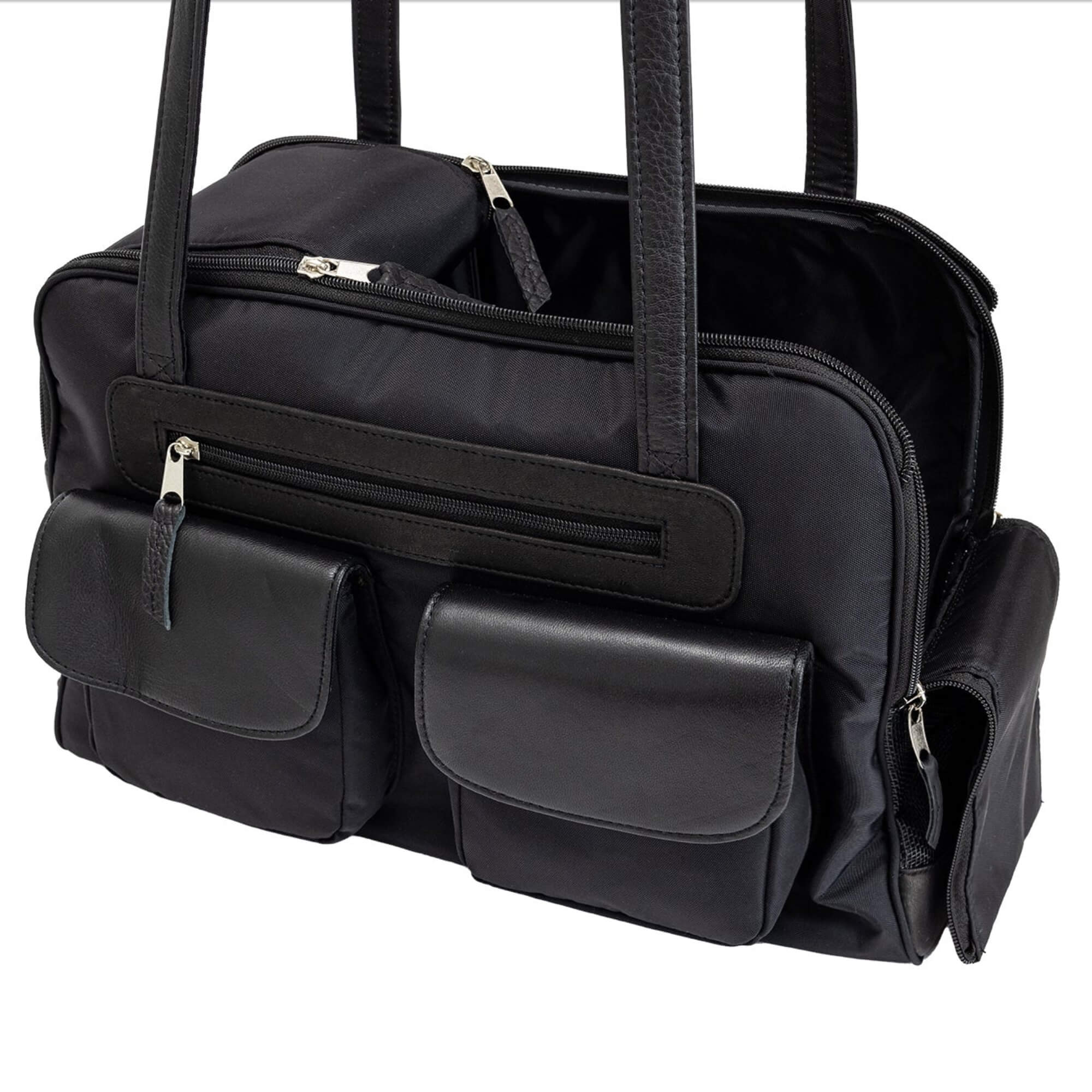 Canine Styles Dog Carrier Airline Approved Nylon Bag Leather Trim ...