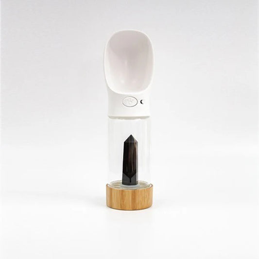 Urban Oasis Crystal Infused Pet Water Bottle - Black Obsidian