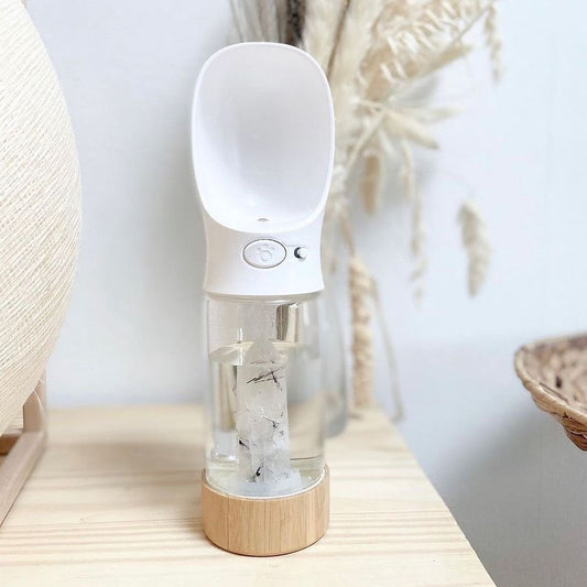 Urban Oasis Crystal Infused Pet Water Bottle - Tourmaline Quartz