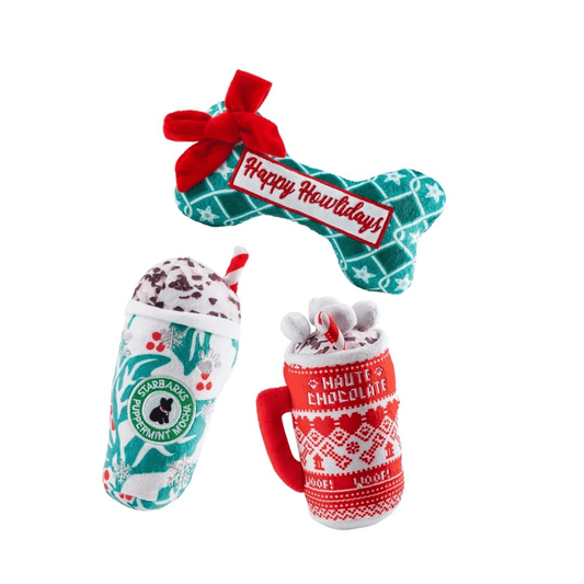 Happy Howlidays Trio Squeaky Plush Dog Toys