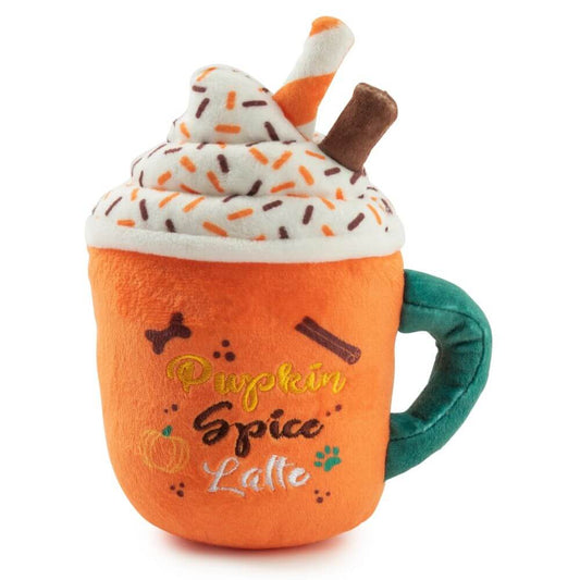 Pupkin Spice Latte Mug Squeaky Plush Dog Toy