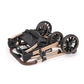 Dogline Signature Legacy dog stroller folded flat for travel — rose gold frame compact fold
