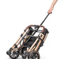 Dogline Signature Legacy dog stroller folded with carry handle extended black and rose gold