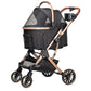 Dogline Signature Legacy luxury dog stroller black and rose gold — 2-in-1 with removable carrier