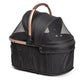 Dogline Signature Legacy removable pet carrier cradle closed — black mesh canopy with rose gold handle