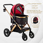 Enzo Monza Luxury Dog Stroller, Travel Carrier, Car Seat for Pets - Red