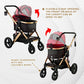 Enzo Monza Luxury Dog Stroller, Travel Carrier, Car Seat for Pets - Red