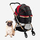 Enzo Pista Lightweight Dog Stroller, Travel Carrier, Pet Car Seat - Red