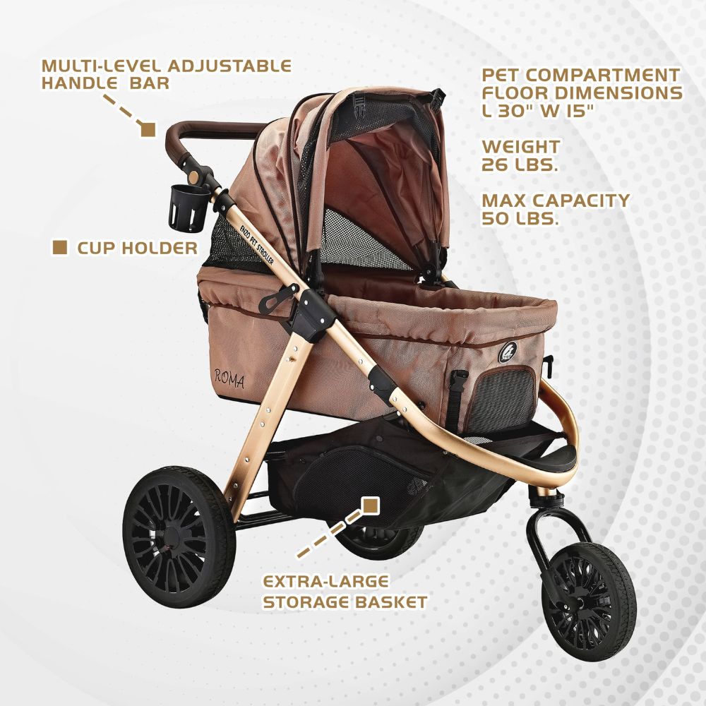 dog stroller 50 lbs Enzo Pet Stroller Roma Jogging Sports Stroller Holds Up to 50lbs