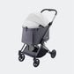 Gray and white Ibiyaya Maxi pet stroller with a white canopy on a light gray background