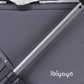 Close-up of a gray pet stroller with 'ibiyaya' branding 
