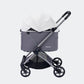Pet stroller Ibiyaya Maxi with a white canopy and gray body