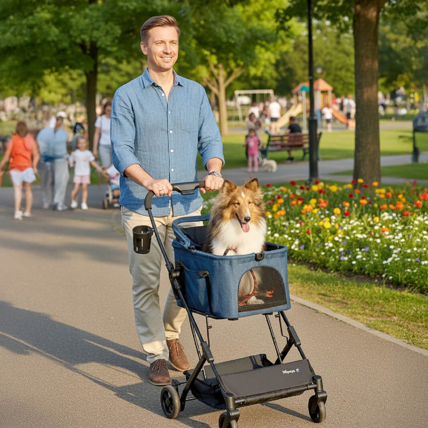 Ibiyaya Essential Travois XL Pet Stroller with Detachable Carrier