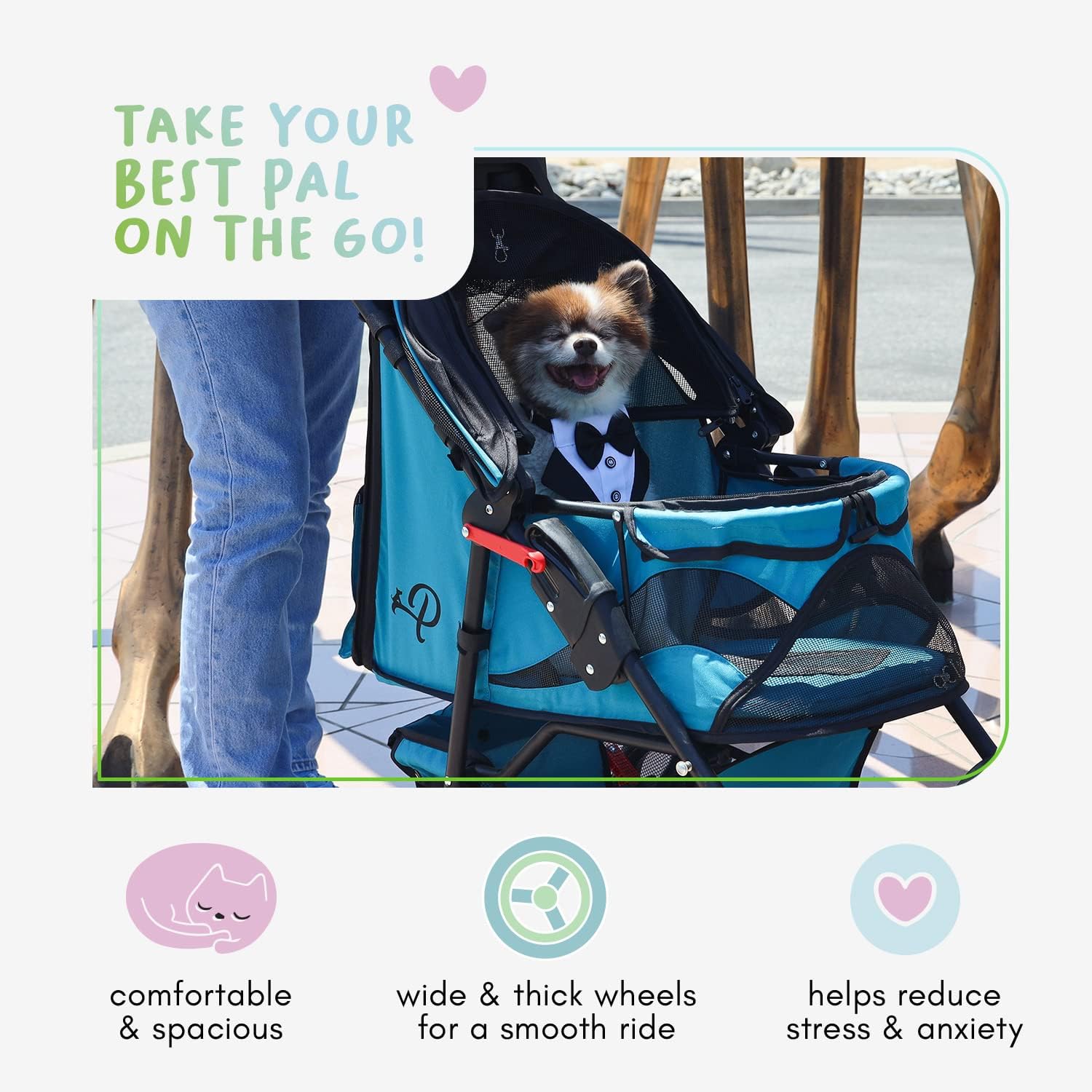 best pet stroller for multiple dogs Petique Durable Dog Stroller