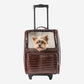 Petote Rio pet carrier with a Terrier sitting inside the dog carrier peeking out the window.