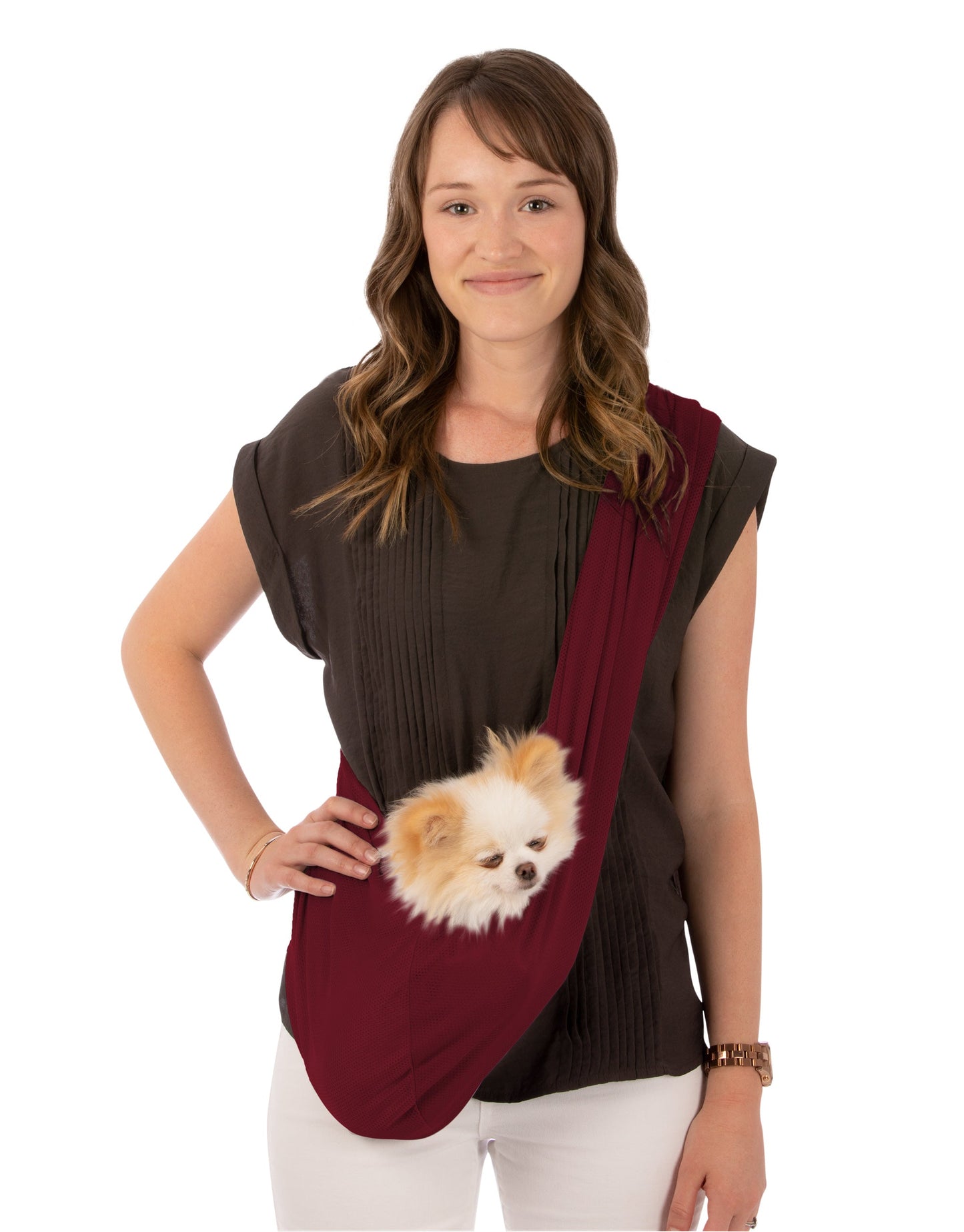 Susan Lanci Mesh Dog Sling Carrier for Small and Medium Dogs - Lightweight, Breathable, & Washable