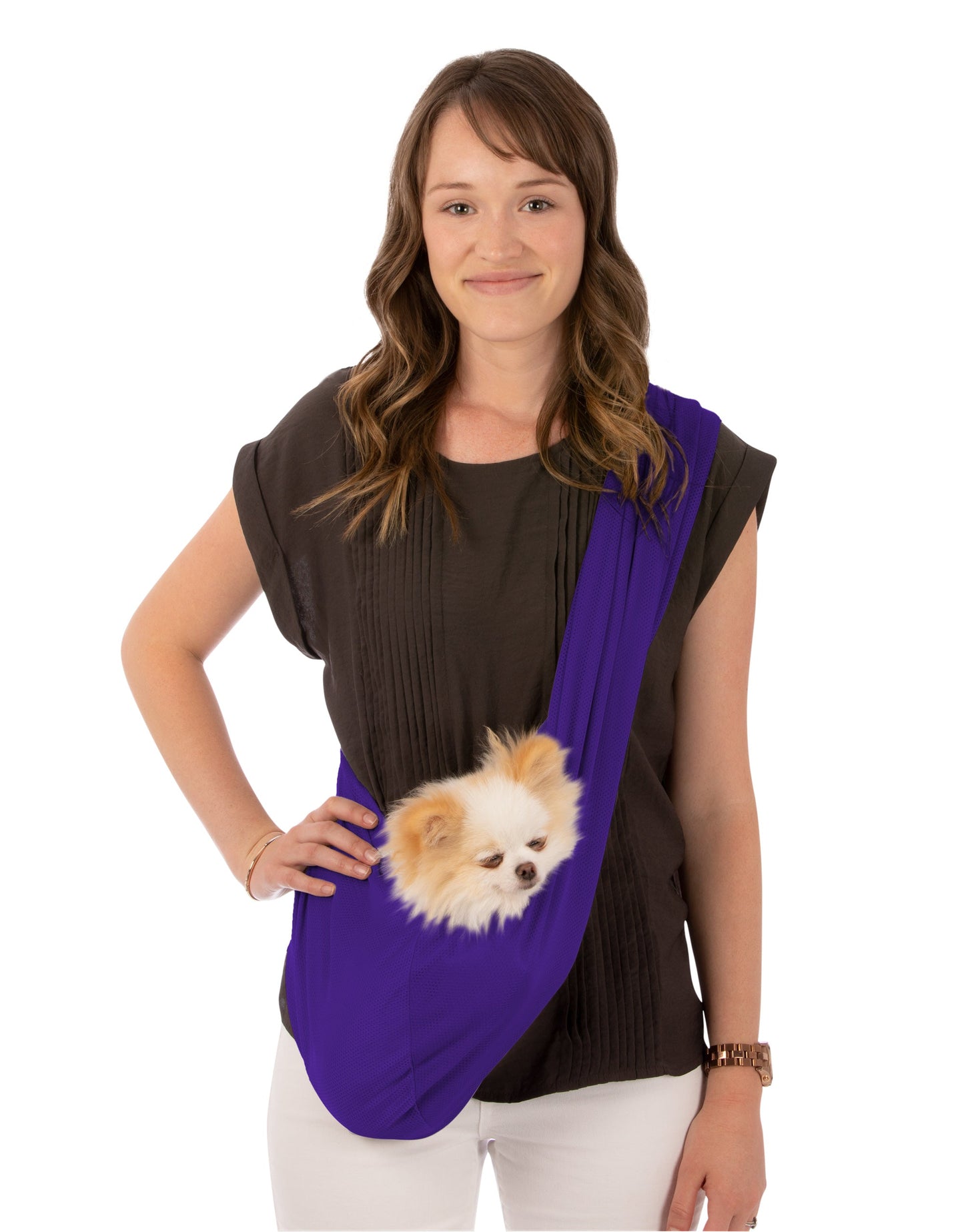 Susan Lanci Mesh Dog Sling Carrier for Small and Medium Dogs - Lightweight, Breathable, & Washable