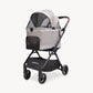 WonderFold Bella pet stroller with a mesh canopy and black frame on a white background
