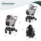 Dimensions of WonderFold Bella Pet Stroller with measurements displayed