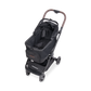 Black Wonderfold Bella  pet stroller with brown handle on a white background