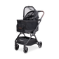 Black WonderFold Bella pet stroller with open canopy on a white background
