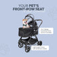 Shiba Inu dog riding in WonderFold Buddy 2-in-1 pet stroller carrier with all-terrain wheels and lightweight frame