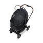 WonderFold Buddy 2-in-1 dog and cat stroller carrier top view with breathable mesh canopy and faux leather handlebar in black
