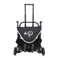 Petique Newport dog stroller frame folded and upright.