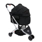 Side view of the Petique Newport dog stroller with the detachable dog carrier in black.